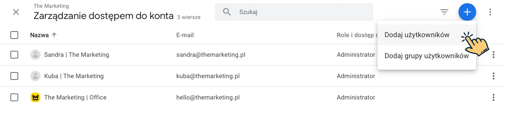 Nowy użytkownik Google Analytics