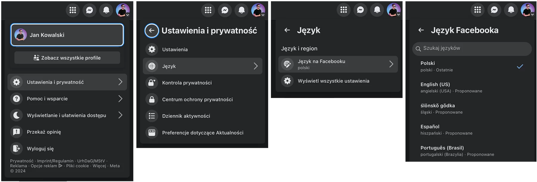 Jak ustawić język polski Facebooka na komputerze?